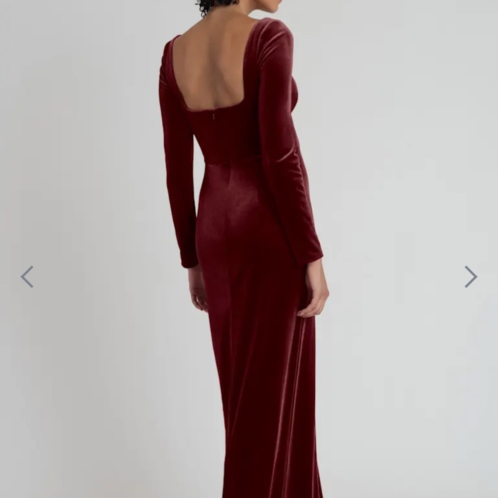 Red Long Sleeve Velvet Dress